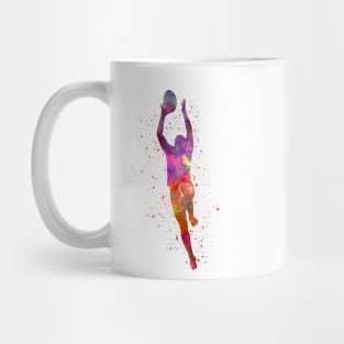 Rugby player in watercolor Mug